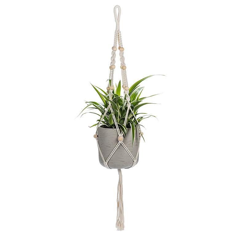 Planter Hanger with Tail & Beads 42"L