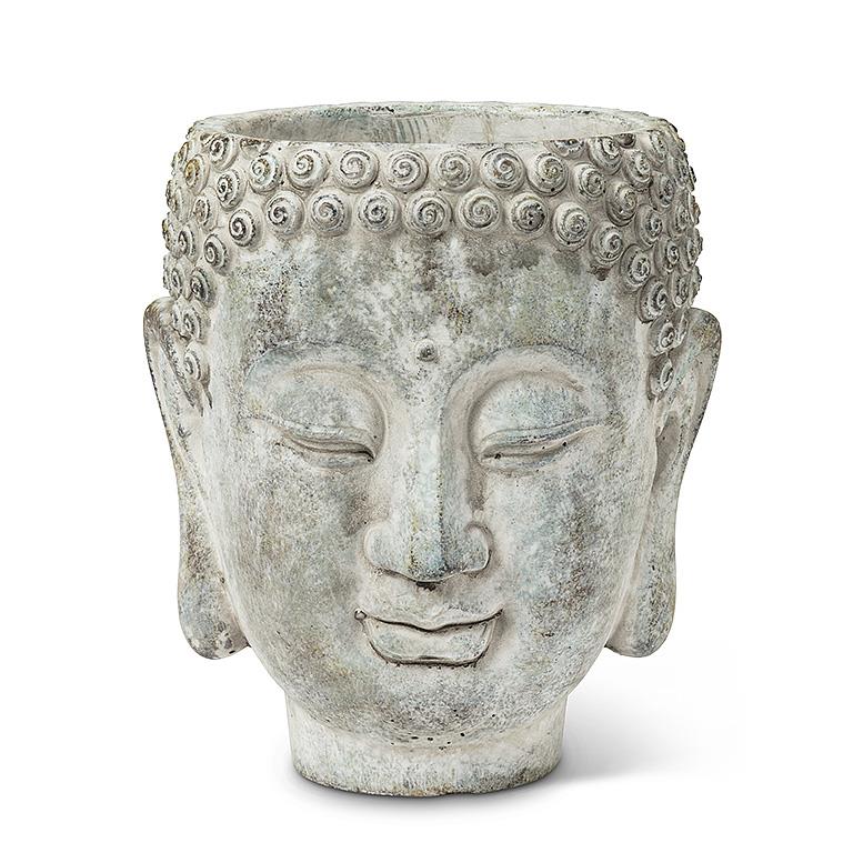AB Large Buddha Head Planter 7"H