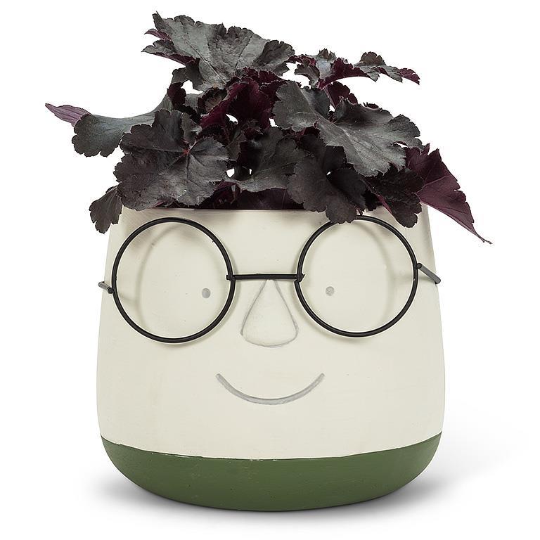 AB Large Face Planter with Glasses 6"
