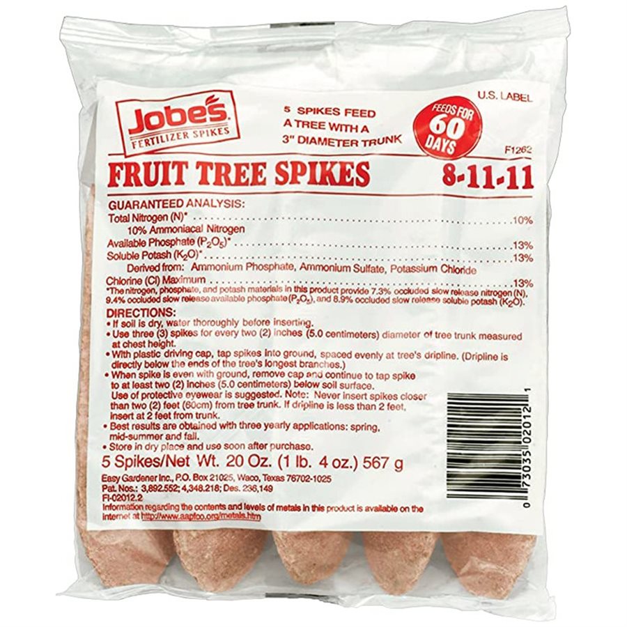 Jobes Fruit Tree & Citrus Fertilizer Stakes 5/pkg. 8-11-11
