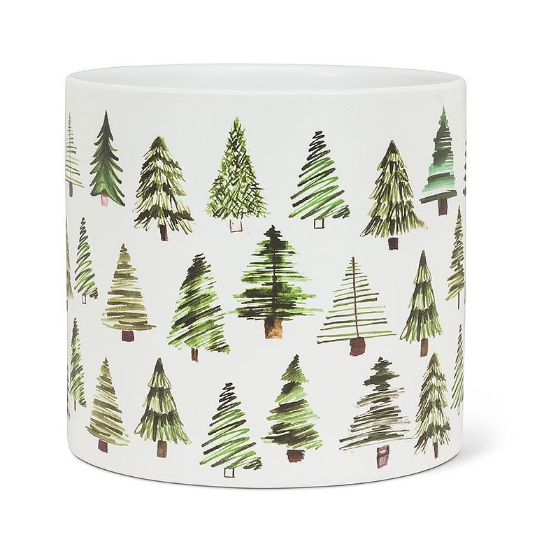 AB Large Green Trees Planter 6.5"D