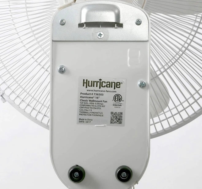 Hurricane Classic Oscillating Wall Mount Fan 16 inch