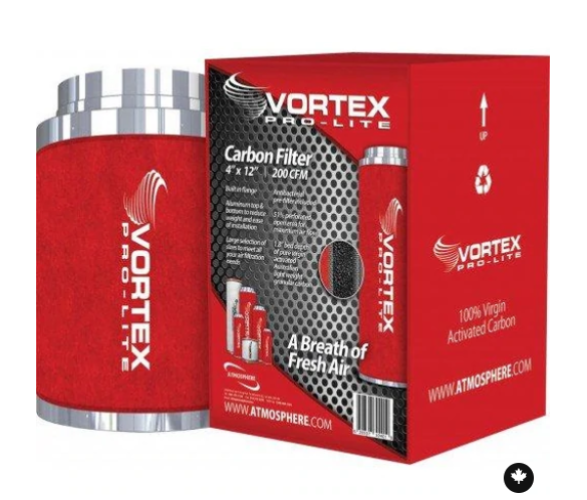 Vortex Pro-Lite Filter 4" x 12" 200 CFM Carbon Filter