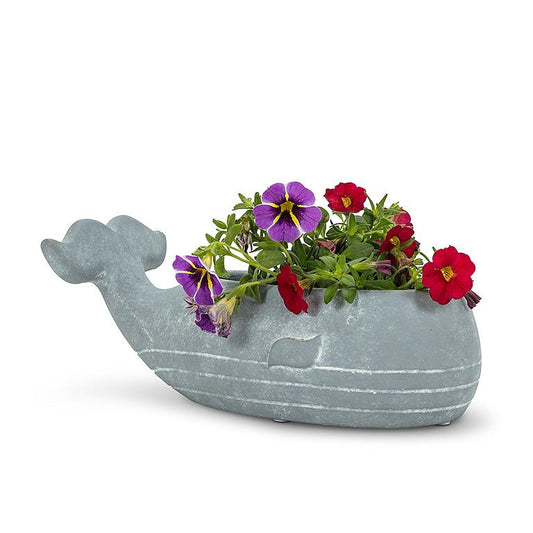 AB Small Whale Low Planter 8"L