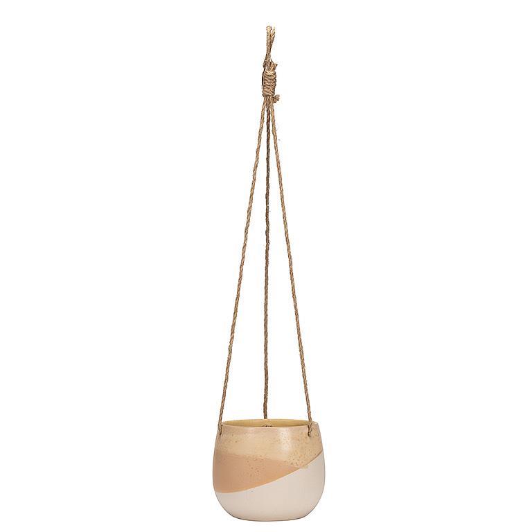 AB Small Neutral Abstract Hanging Planter 4.5"H