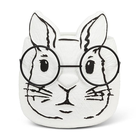 AB Bunny Planter with Glasses 5"H