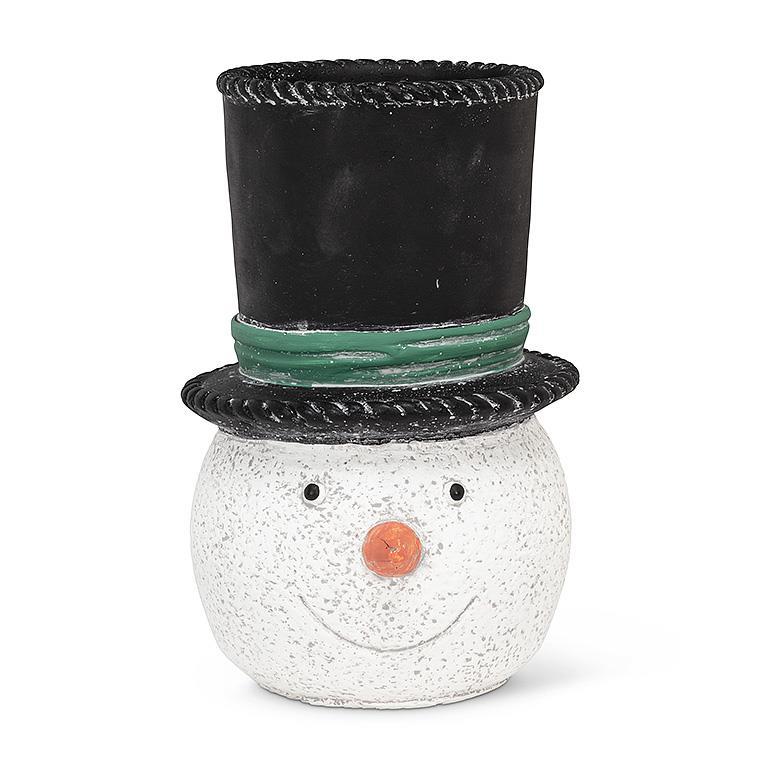 AB Snowman in Hat Planter Lg 8"H