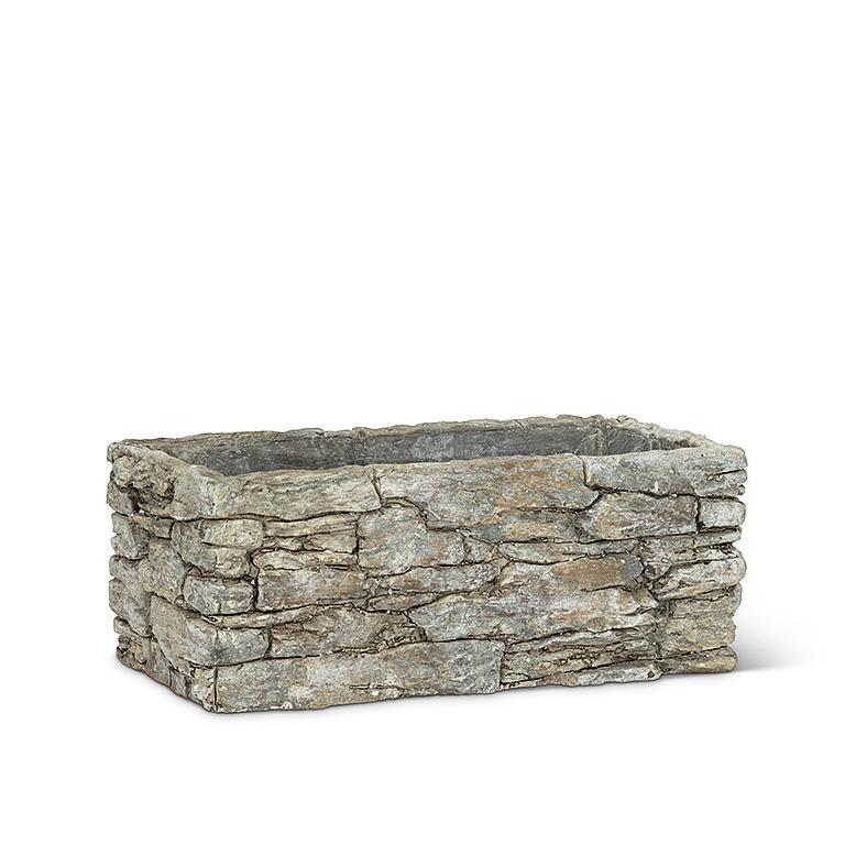 AB Small Rectangle Stack Stone Planter 4X8"L