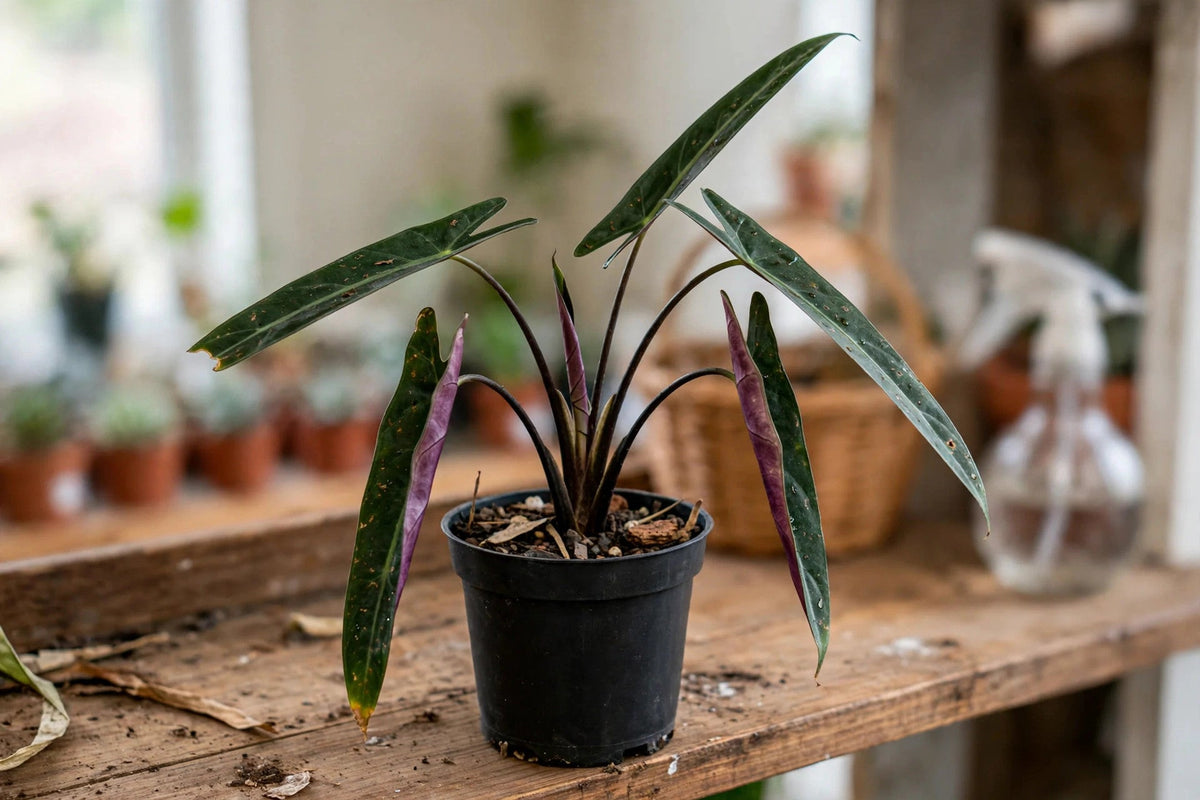 Alocasia Lauterbachiana Aka Purple Sword