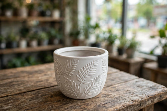 Small Deep Leaf Planter 3" Opening (white or black)