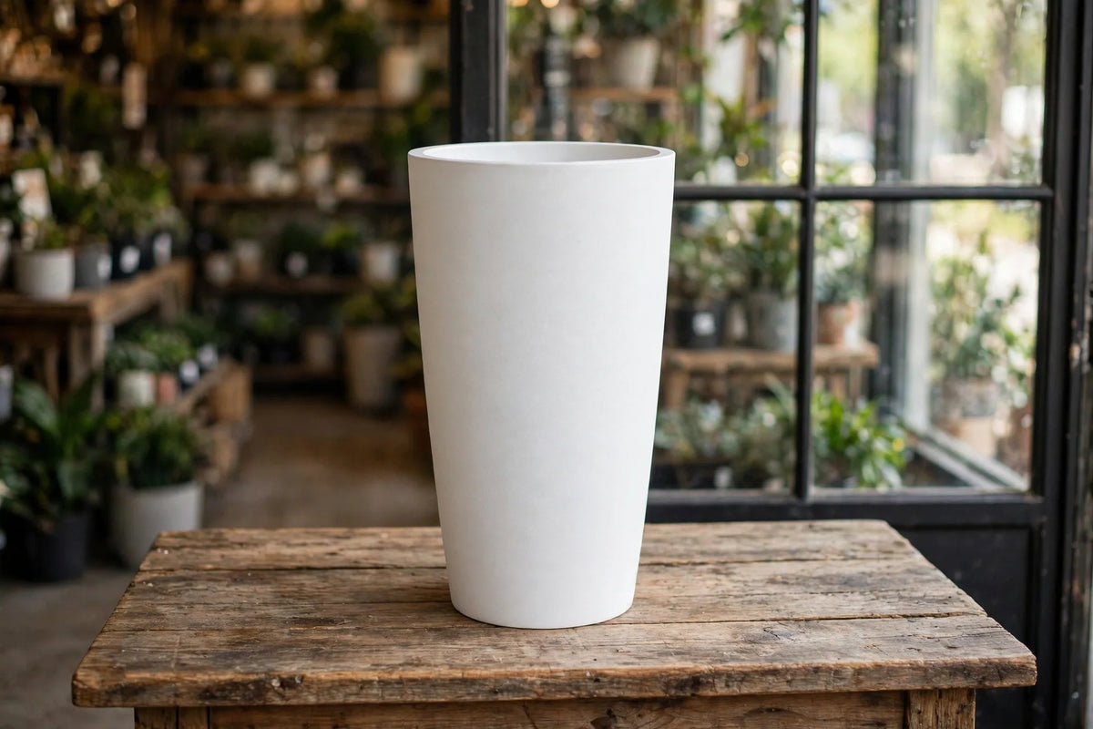 VERONA TALL PLANTER 27.5” White