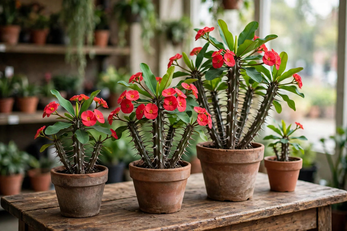 Euphorbia milii - Crown of Thorns- toxic various sizes