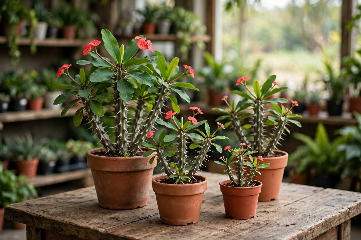 Euphorbia milii - Crown of Thorns- toxic various sizes