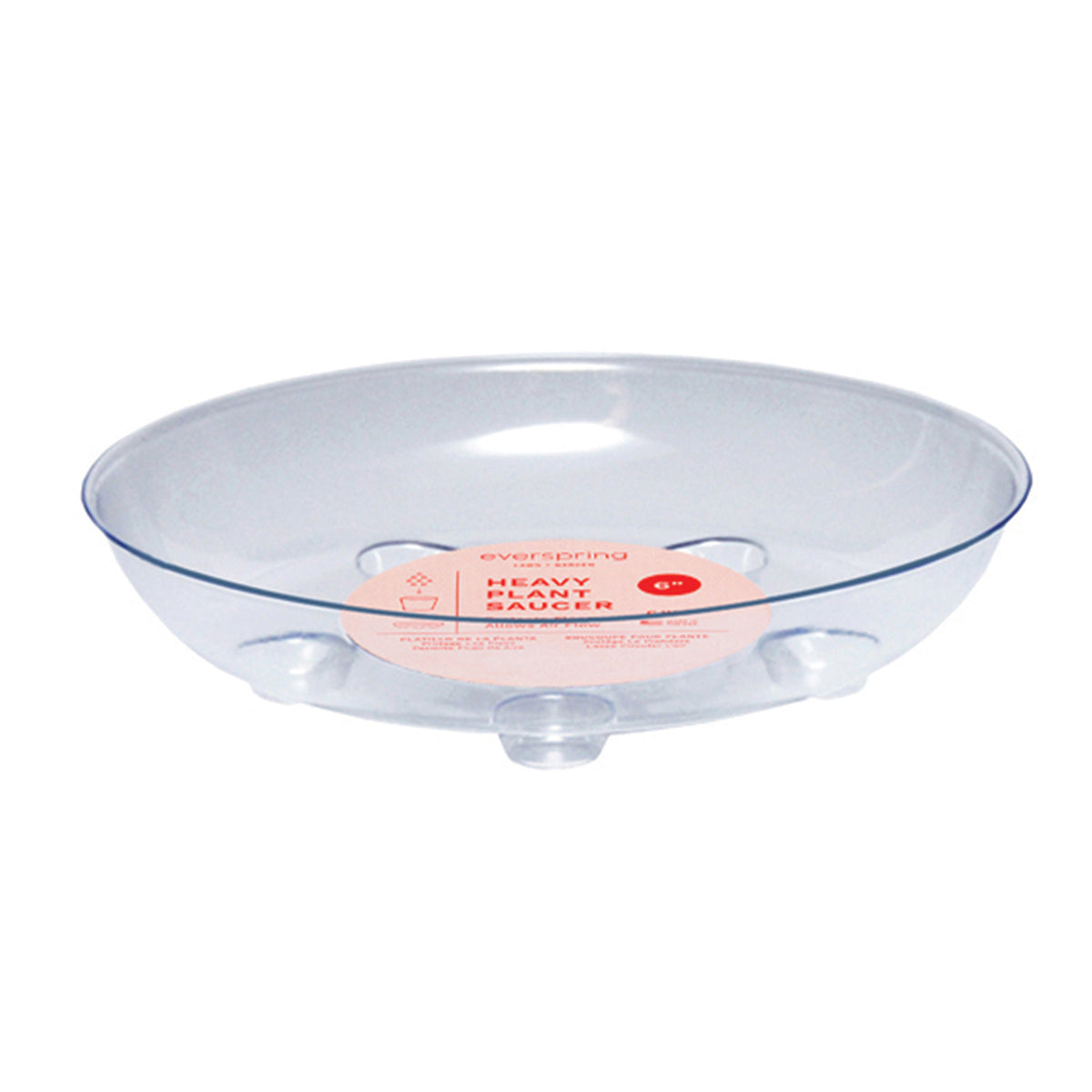 6" Clear Heavy Foot Saucer