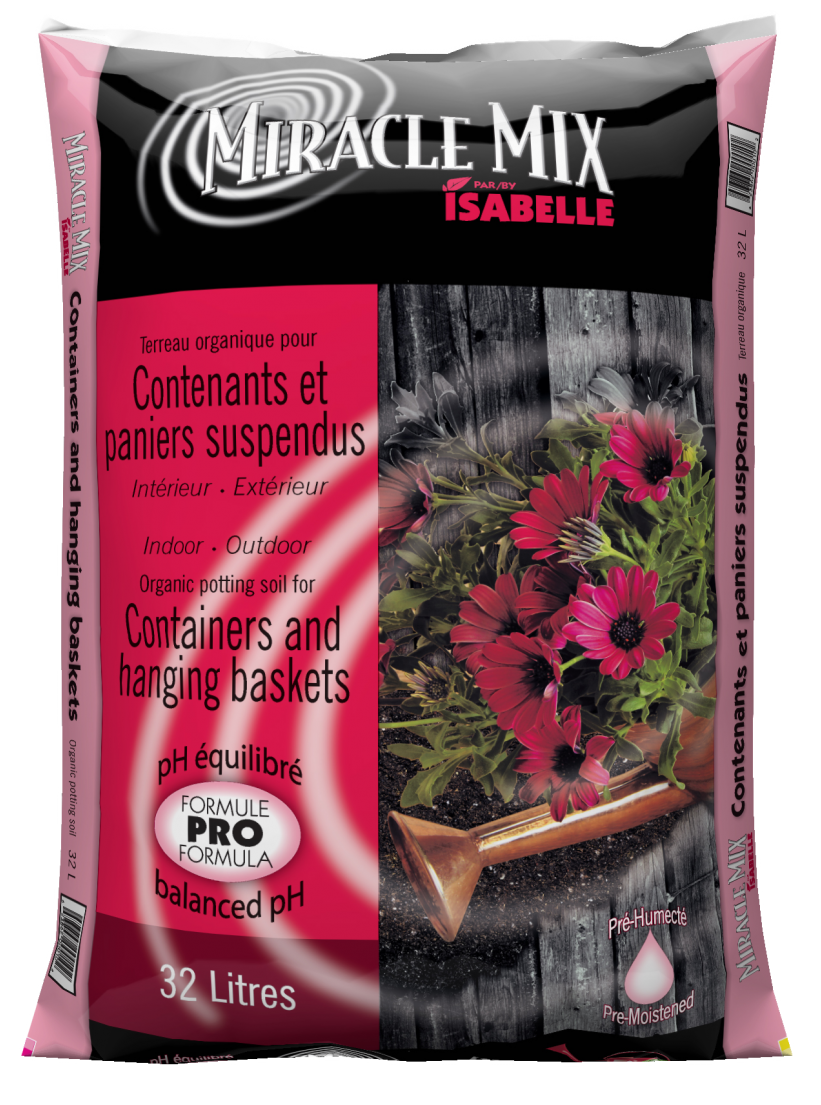 Isabelle Miracle Mix Organic Potting Soil For Containers / Hanging Baskets & Flower Gardens 32L